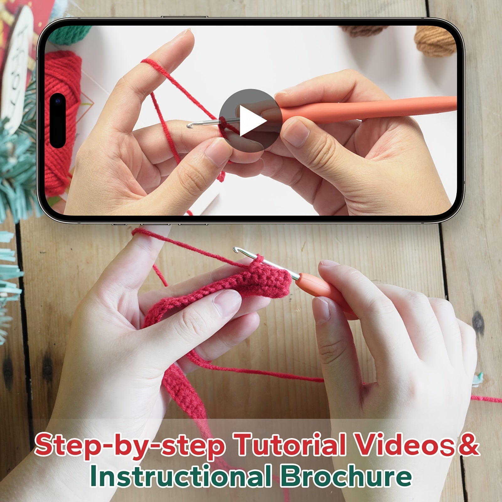 Crochet Material Package with English Instruction Manual - Beginner Yarn Kit