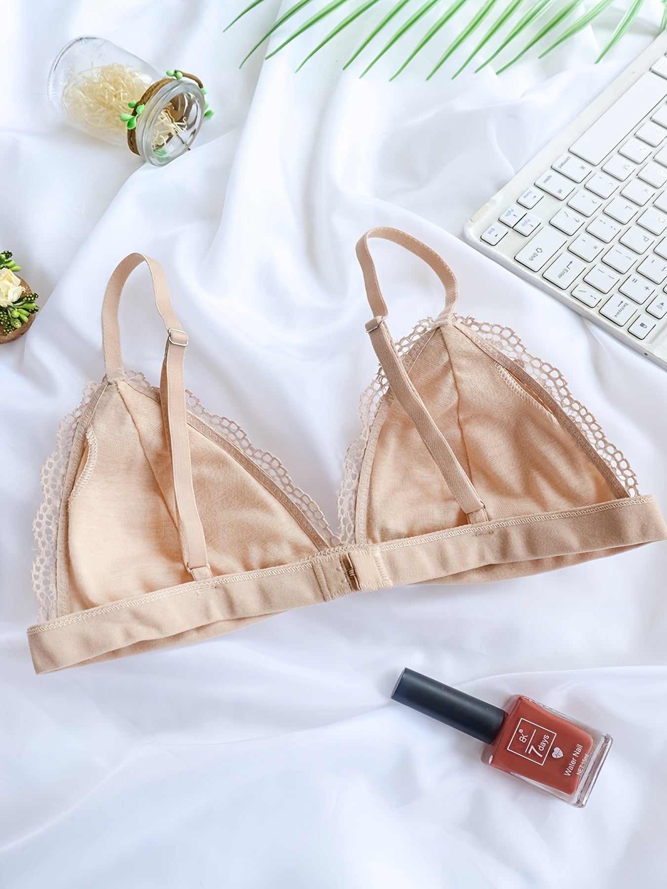 Wireless Bra with Lace Trim