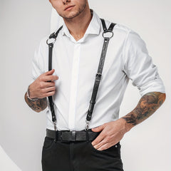 Men's Handsome Bib Pants Punk Business Shirt Straps