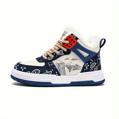 Girls' High Top Skate Shoes Warm Plush Lining Non Slip Casual Sneakers Winter