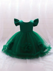 Puffy Princess Flower Girl Dress