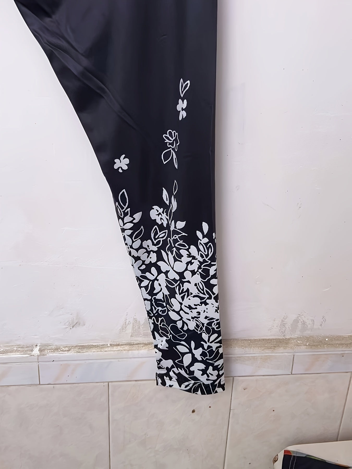 Sexy Leggings Women's Plus Floral Print High Rise Leggings