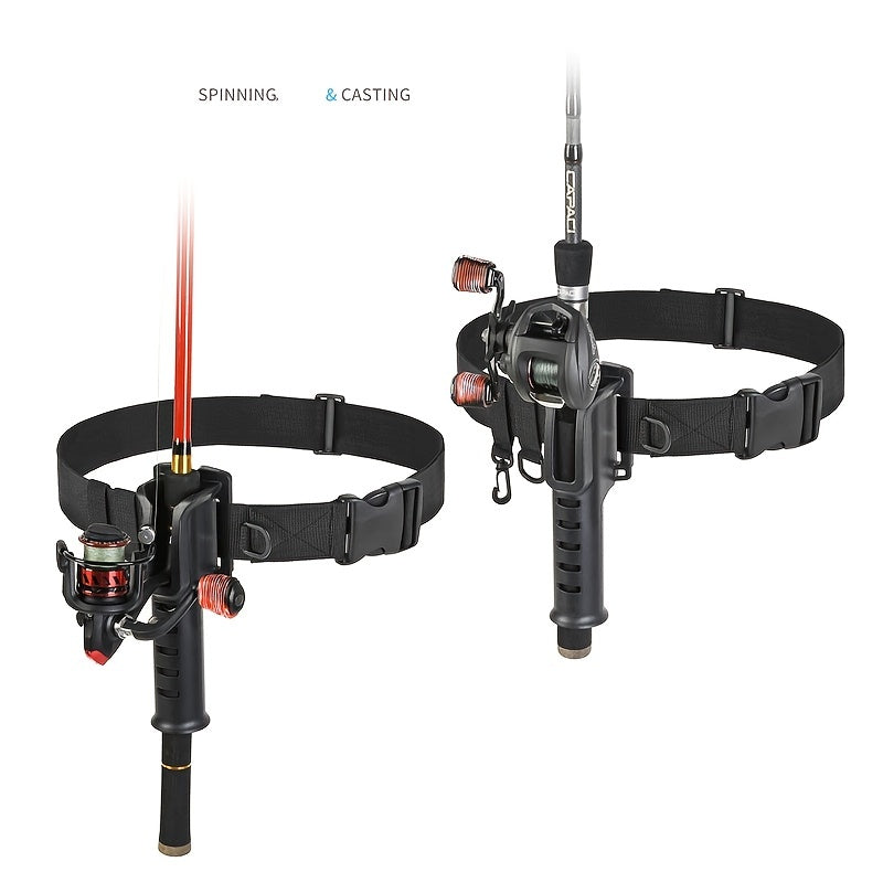 Adjustable Fishing Rod Holder Belt with Pole Inserter