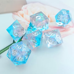High Clear Paper Solid Resin Dice Set - Tabletop Game Dice Accessories