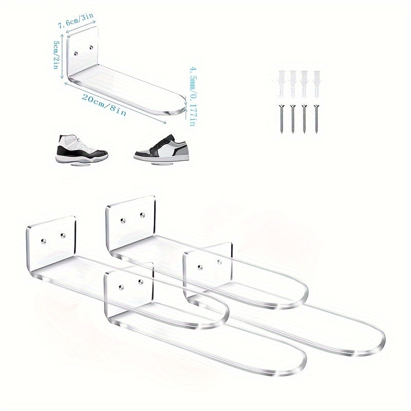 Floating Shoe Display Rack Acrylic Sports Shoes Storage Organizer