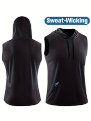 Men's Hooded Sleeveless Stretch Tank Top