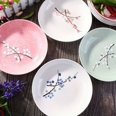 4 Pcs Japanese Ceramic Dinner Plates 20-32 Cm Various Styles Household Tableware
