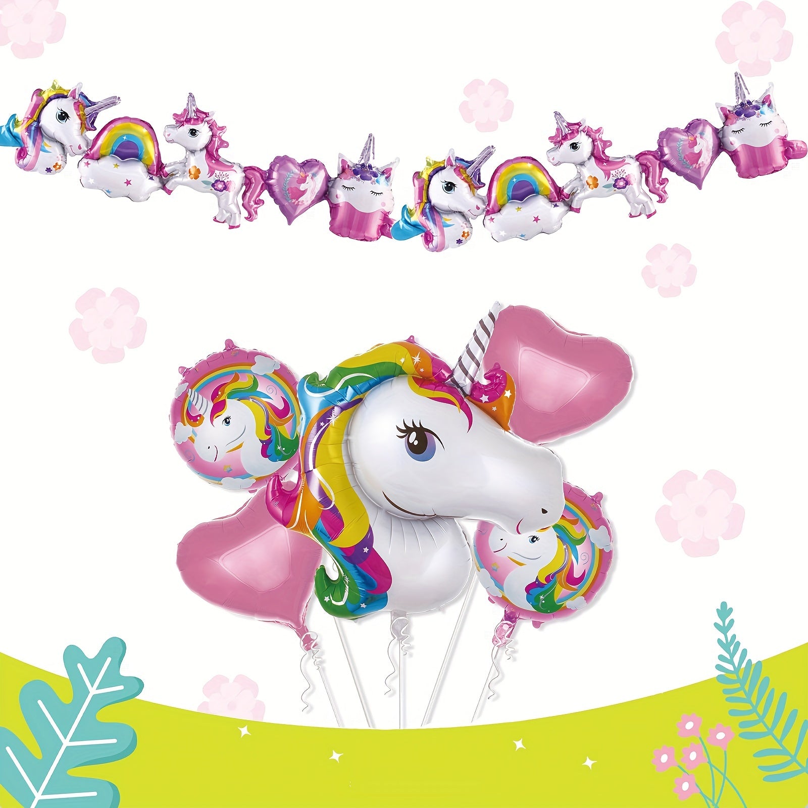 5pcs Oversized Unicorn Balloon Birthday Party Decoration Set