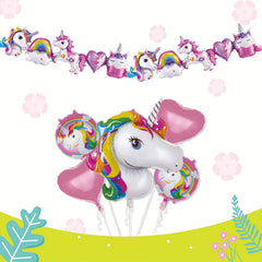 5pcs Oversized Unicorn Balloon Birthday Party Decoration Set