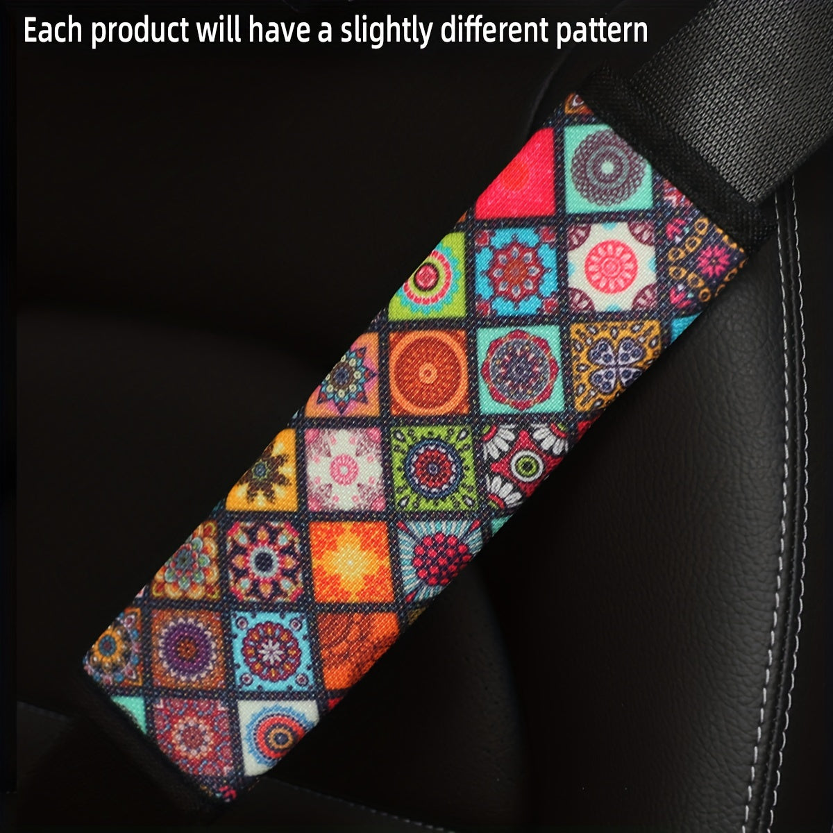 Checkered Fabric Car Seat Belt Shoulder Protector Cover for Women
