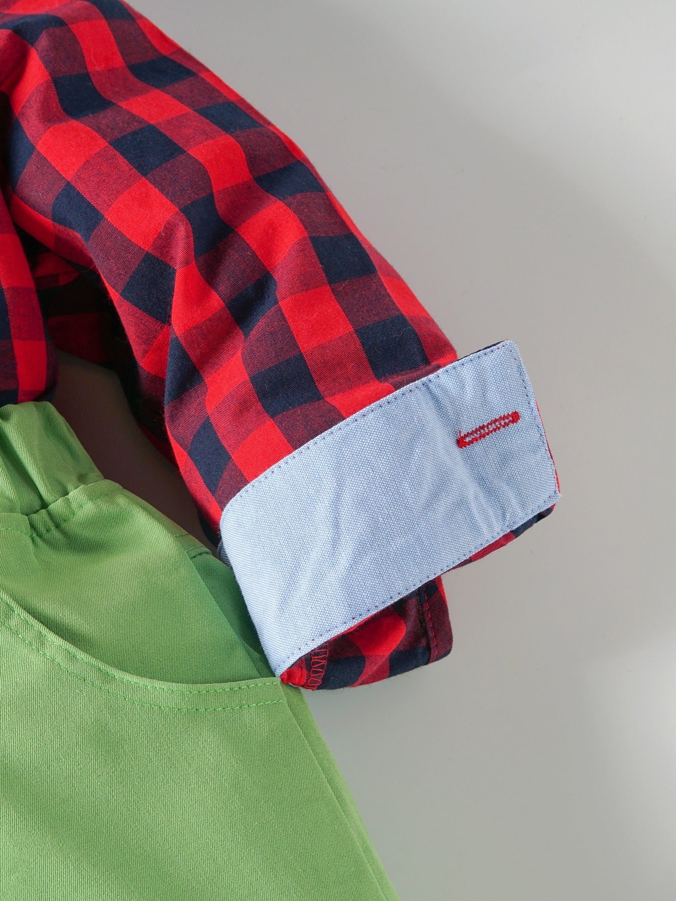 3pcs Toddler Boys Plaid Shirts & Solid Overalls Sets with Bow Tie