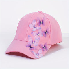 Gradient Butterfly Baseball Cap Solid Y2K Sun Hats Adjustable