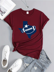 Women's Football Graphic Short Sleeve T-shirt