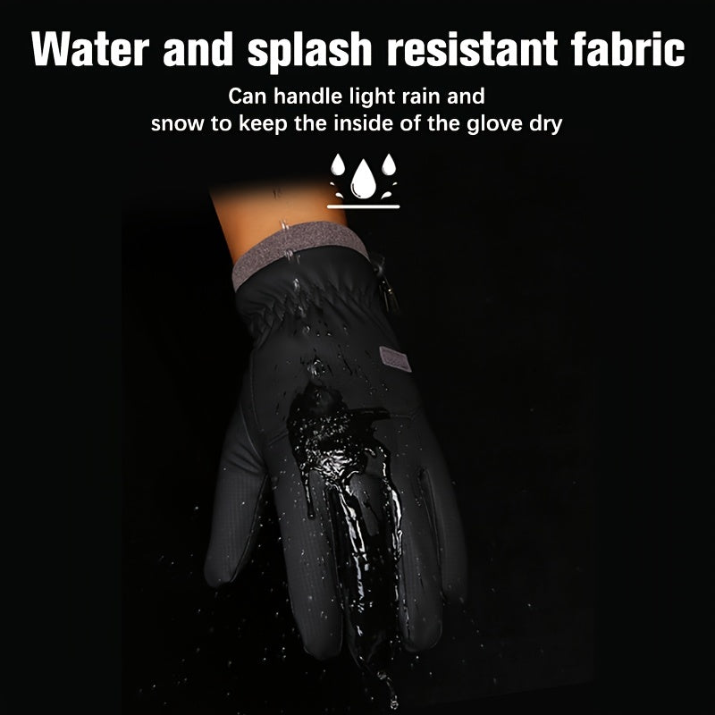Men's Windproof Waterproof Warm Touch Screen Ski Gloves