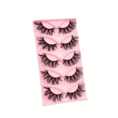 5 Pairs Faux Mink 3D False Eyelashes Natural Cat Eye Curling Thick Eyelashes