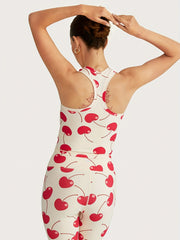 Cherry Print Sports Tank Top Moisture Wicking Yoga Fitness Running