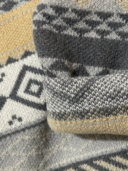 Casual Sweater Women's Plus Colorblock Geometric Print