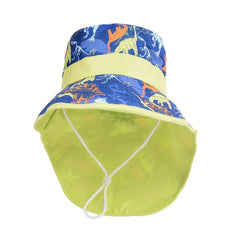 Kids Summer Beach Hat Sun Protection Shawl Large Brim Fisherman Hat