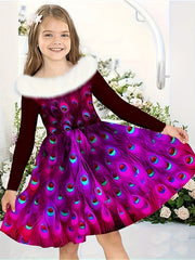 Sweet Snowflake Long Sleeve Dress for Girls