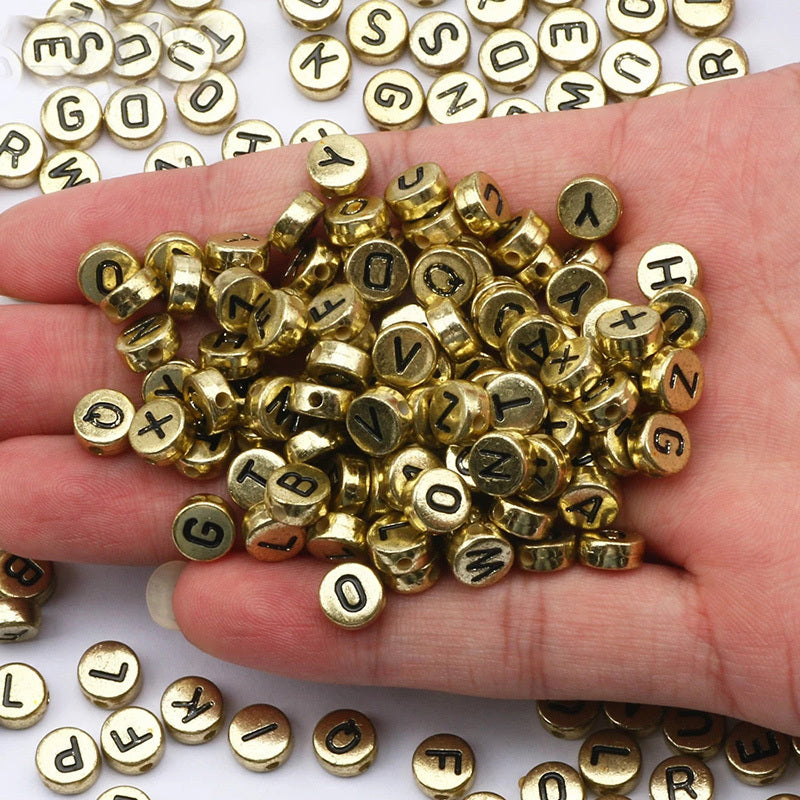 100pcs Antique Alphabet Beads for DIY Jewelry Making
