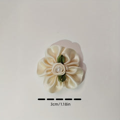 10pcs DIY Head Flower Headdress Decor Pack with Ribbon Rose Small Flower