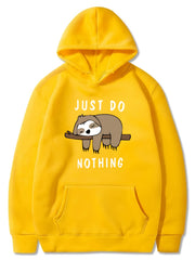 Girls Sloth Print Hooded Sweatshirt Top Long Sleeve Pullovers