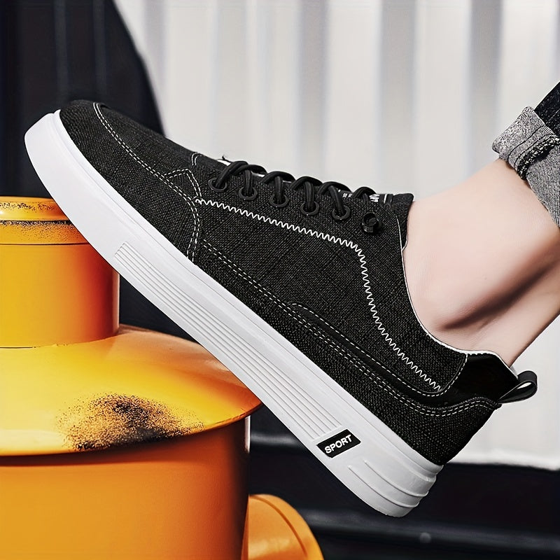 Men's Canvas Lace-up Skate Shoes with Traction