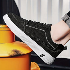 Men's Canvas Lace-up Skate Shoes with Traction
