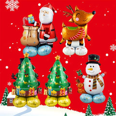 Christmas Aluminum Film Balloon Santa Claus Snowman Elk Window Decoration
