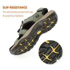 Men's Closed Toe Sandals Durable Non Slip Outdoor Hiking Trekking Sandals