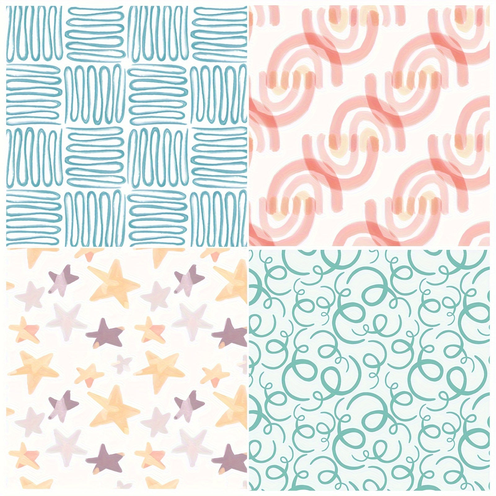 12pcs Bohemian Series Scrapbook Paper Art Card Pattern Paper