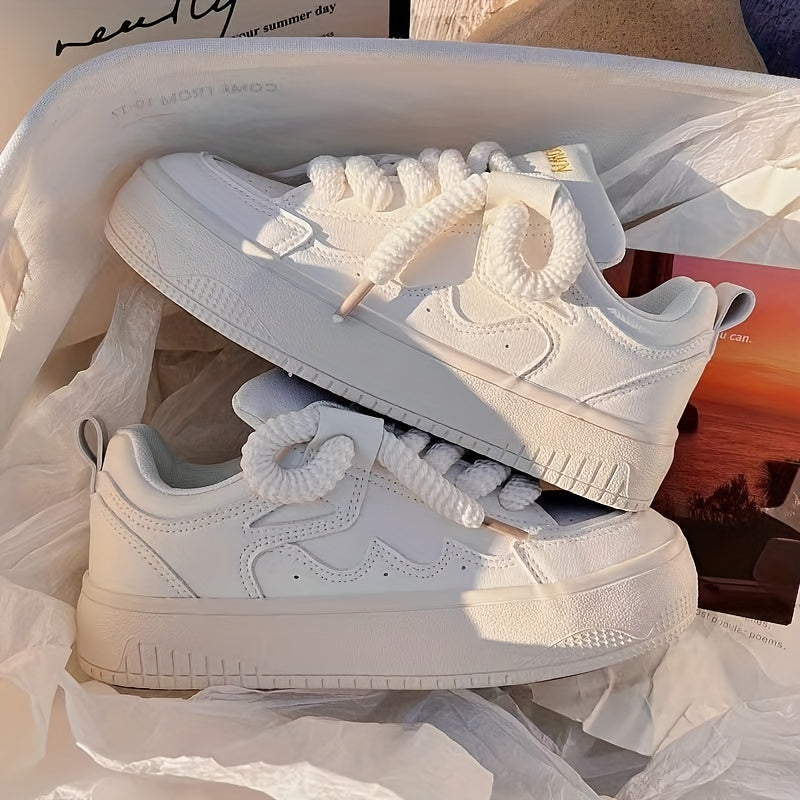 Women's Platform Skate Shoes Lace Up Low Top Sneakers