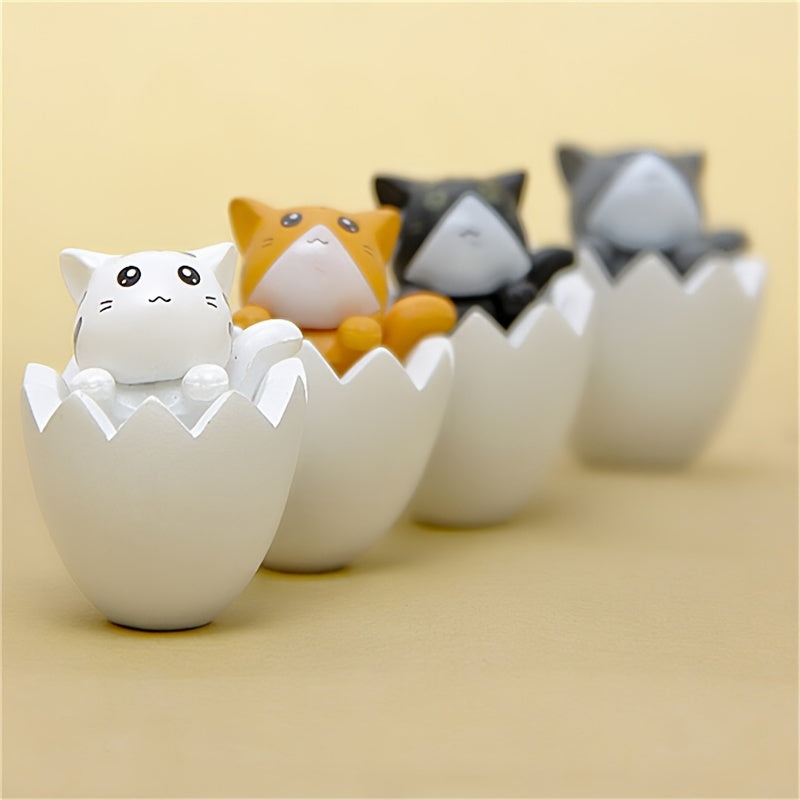 Mini Resin Cat Egg Fairy Garden Ornaments Micro Landscape Decor