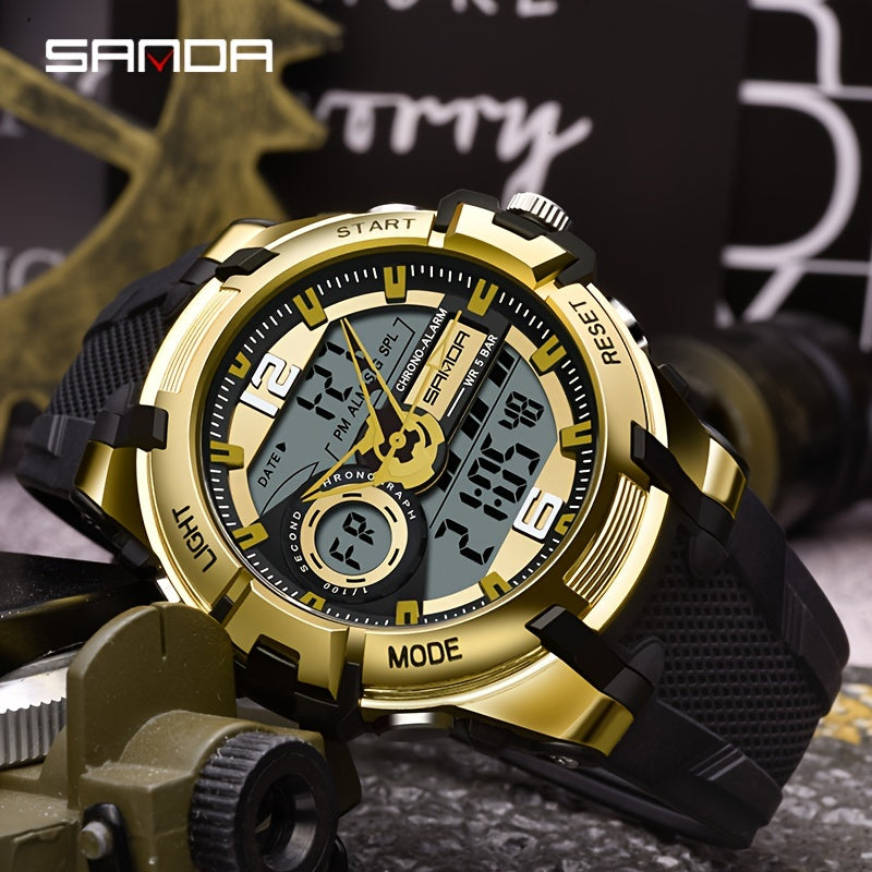 SANDA Waterproof LED Digital Sports Boy's Watch Gift
