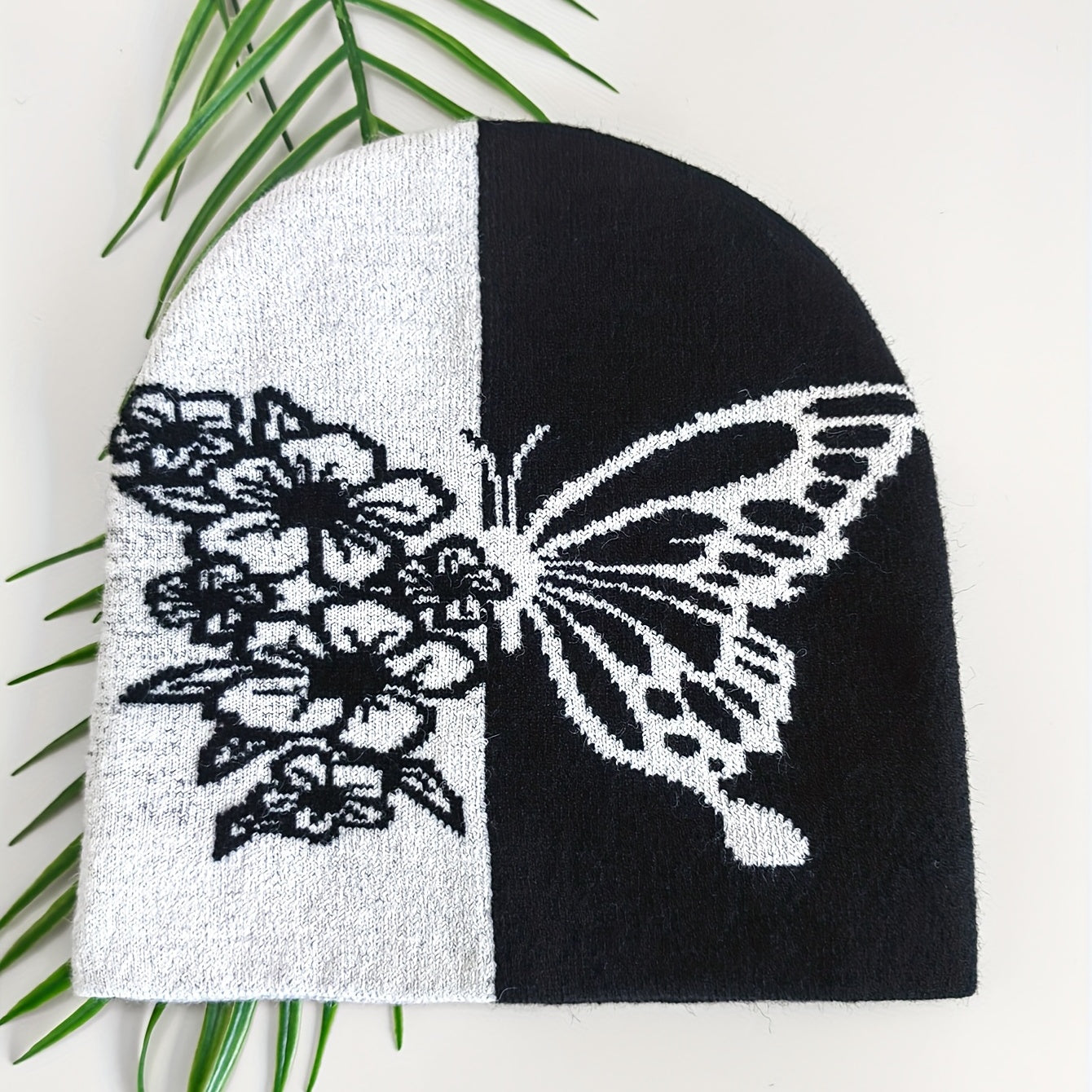 Butterfly Jacquard Beanie & Hip Hop Knit Hat - Windproof Warm Skull Cap