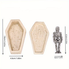 Halloween Coffin & Skeleton Resin Ornaments Dark Shadow Home Decor