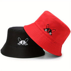 Bulldog Reversible Couple Bucket Hat Sun Hat Lightweight Fisherman Cap