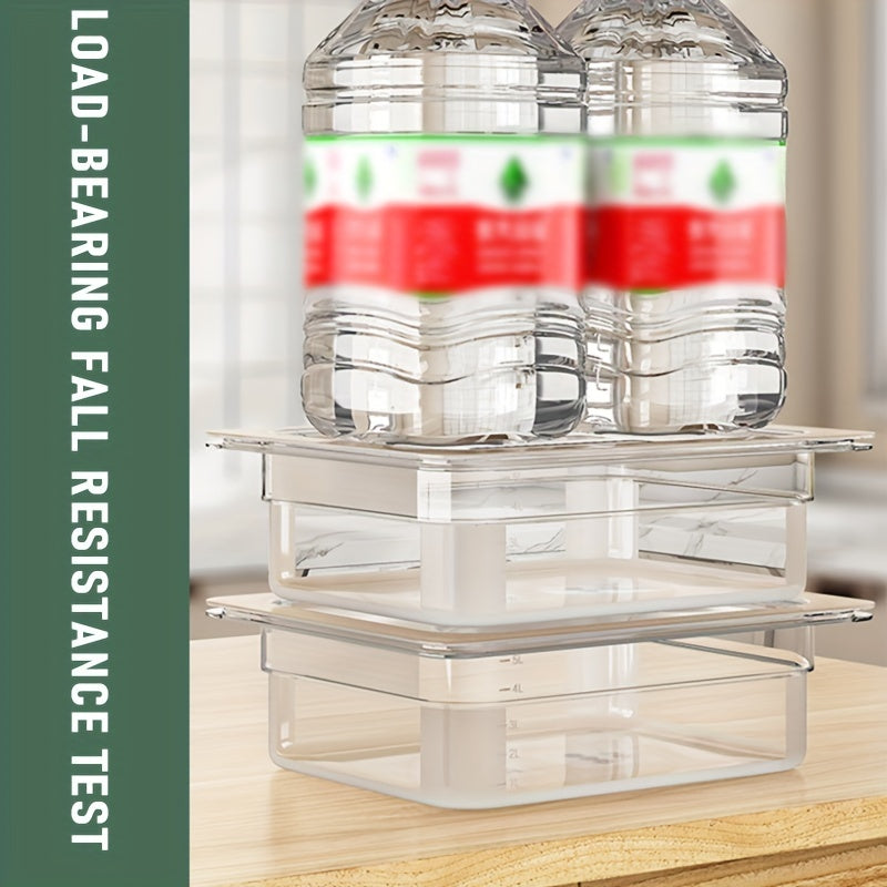 4pcs Refrigerator Storage Box Stackable Sealed Food Container