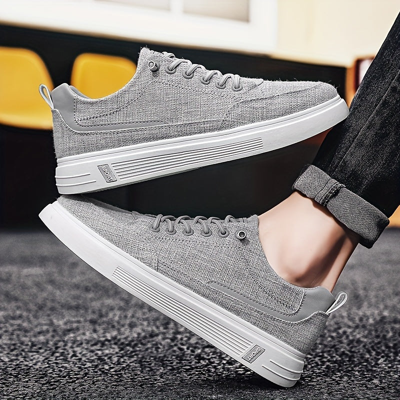 Men's Canvas Lace-up Skate Shoes with Traction