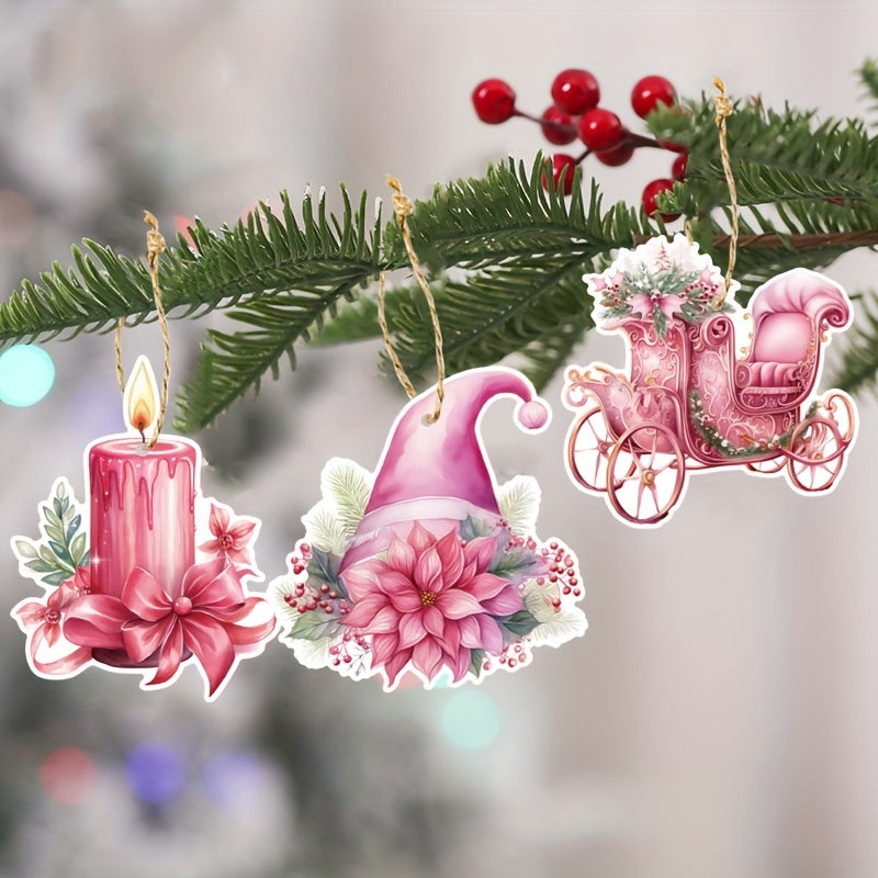 Christmas Hat Socks Candles Decoration Tree Ornaments