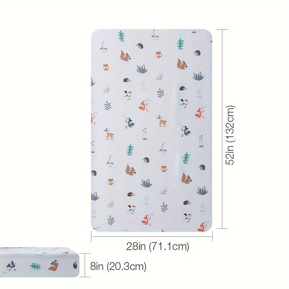 Forest Animals Print Soft Crib Sheet for Boys & Girls 0-3 Years