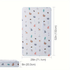 Forest Animals Print Soft Crib Sheet for Boys & Girls 0-3 Years