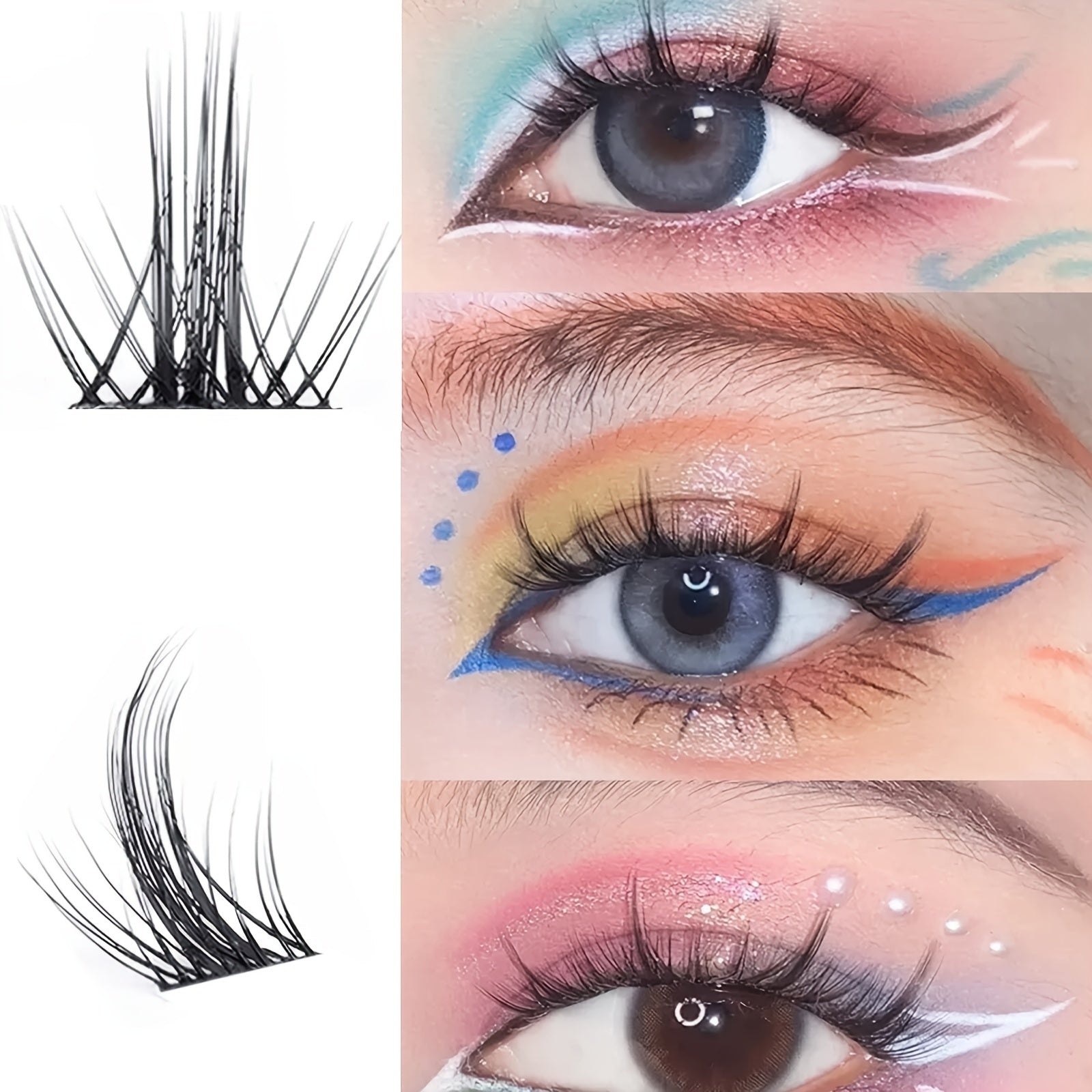 Natural Look 3D Cosplay False Eyelashes Reusable Cluster Extensions