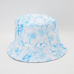 Vintage Print Reversible Bucket Hat Summer Beach Travel Fisherman Cap