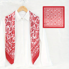 Retro Printed Pattern Bandana Silk Scarf Casual Shawl Scarf Wrap