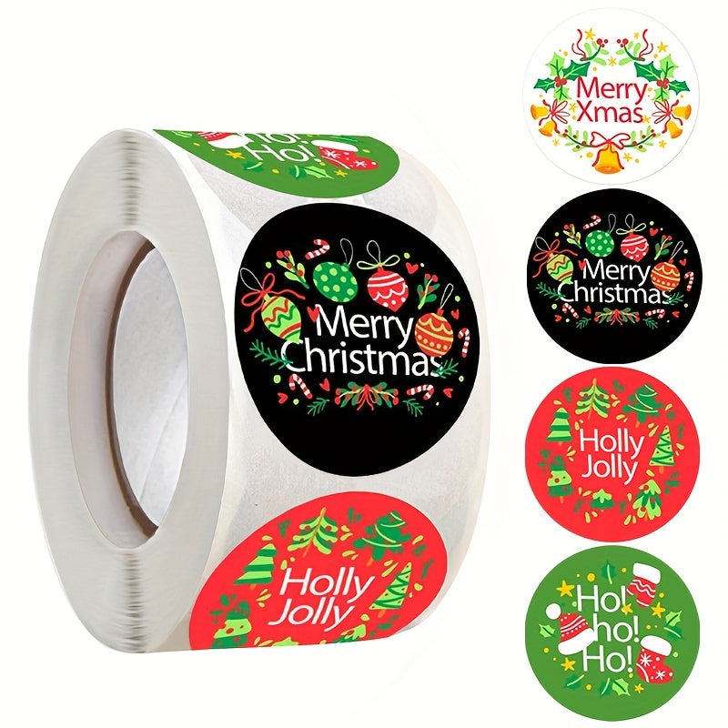 500pcs Christmas Tree Candy Stickers 2 Holiday Decor Label For Packaging