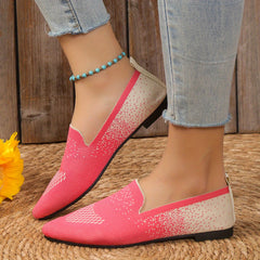 Women's Pointed Toe Ombre Knitted Ballet Flats