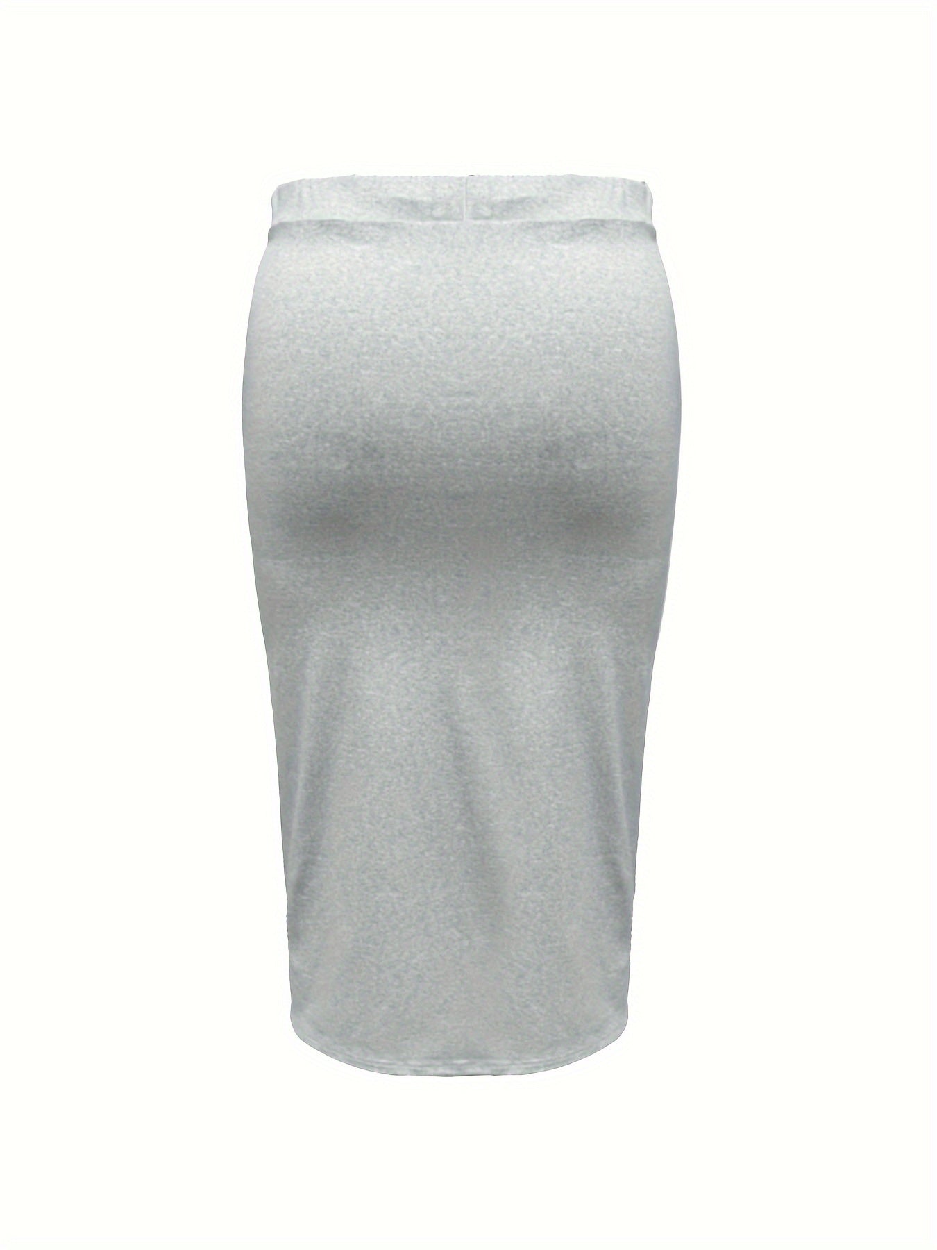 Casual Skirt Women's Plus Solid Elastic Drawstring Slight Stretch