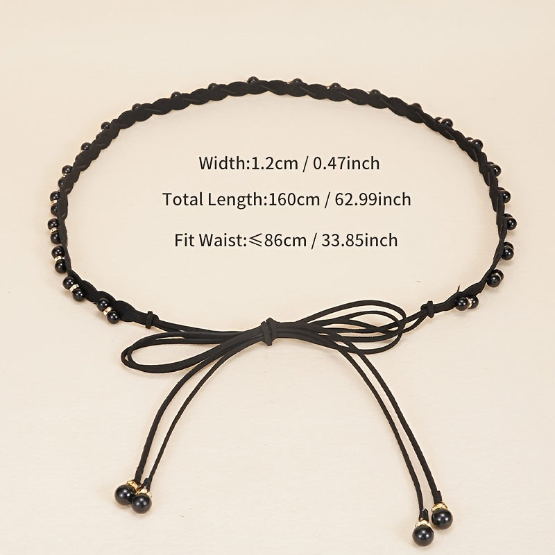 Faux Pearl Rope Belt Women's Tie up Style Skirt Waist Chain