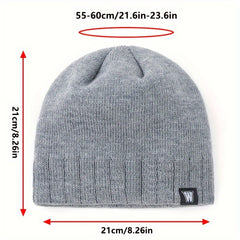 Knitted Hat Winter Warm Beanie Hat Outdoor Coldproof Pullover Hat